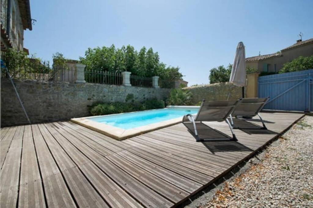 Maison De Plain Pied Pour 4 Pers Piscine Lussan Lussan  ภายนอก รูปภาพ