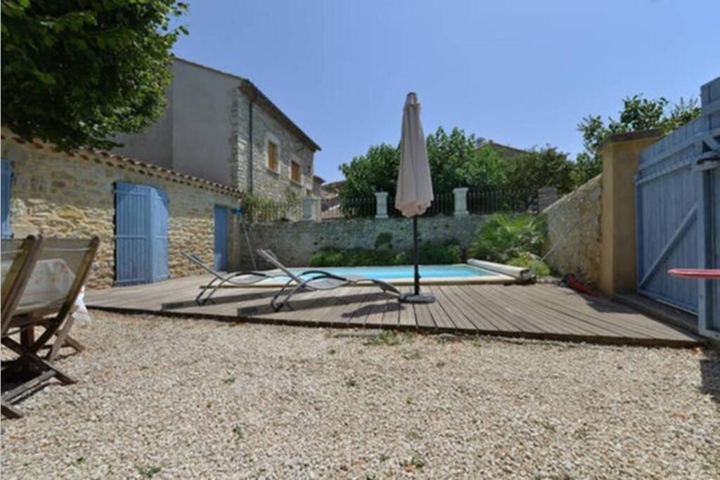 Maison De Plain Pied Pour 4 Pers Piscine Lussan Lussan  ภายนอก รูปภาพ